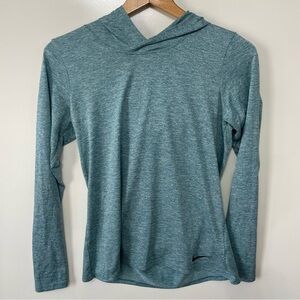 Nike Women’s Teal Heather Lightweight Hooded Long Sleeve Running Shirt, size S